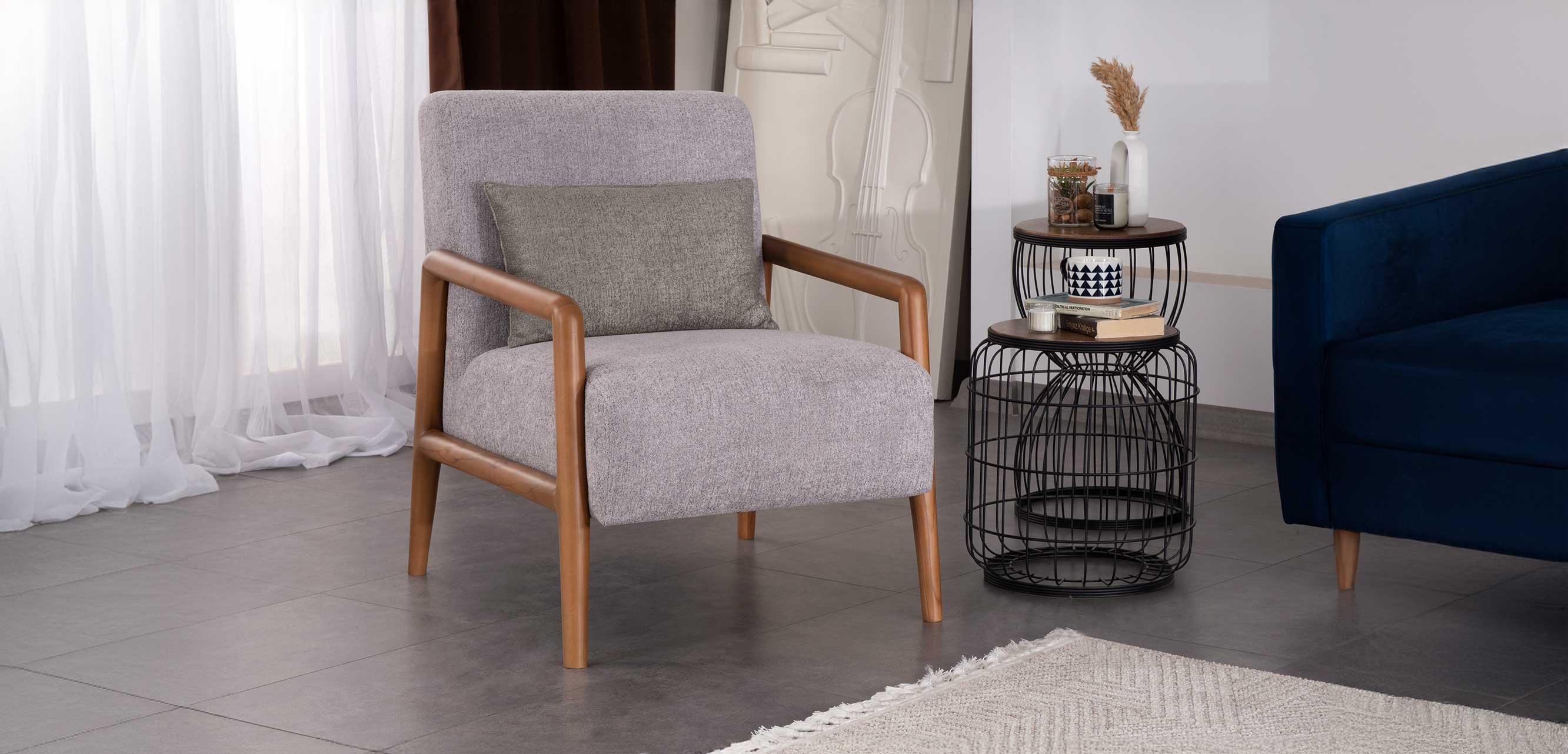 Natura Açık Ahşap Berjer